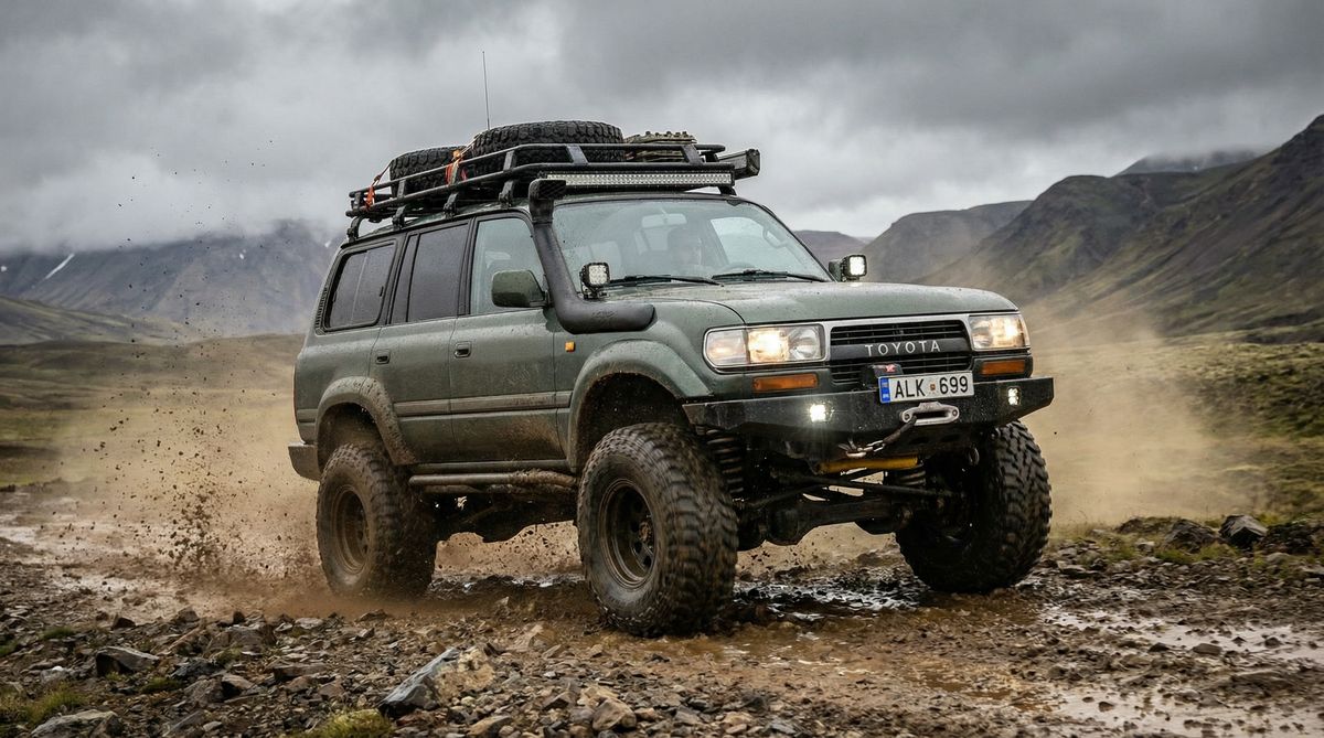 黄色仓库越野车测评视频